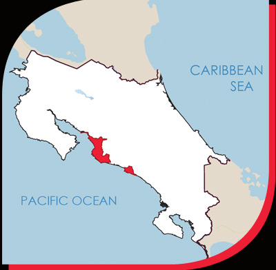 Costa Rica Central Pacific map
